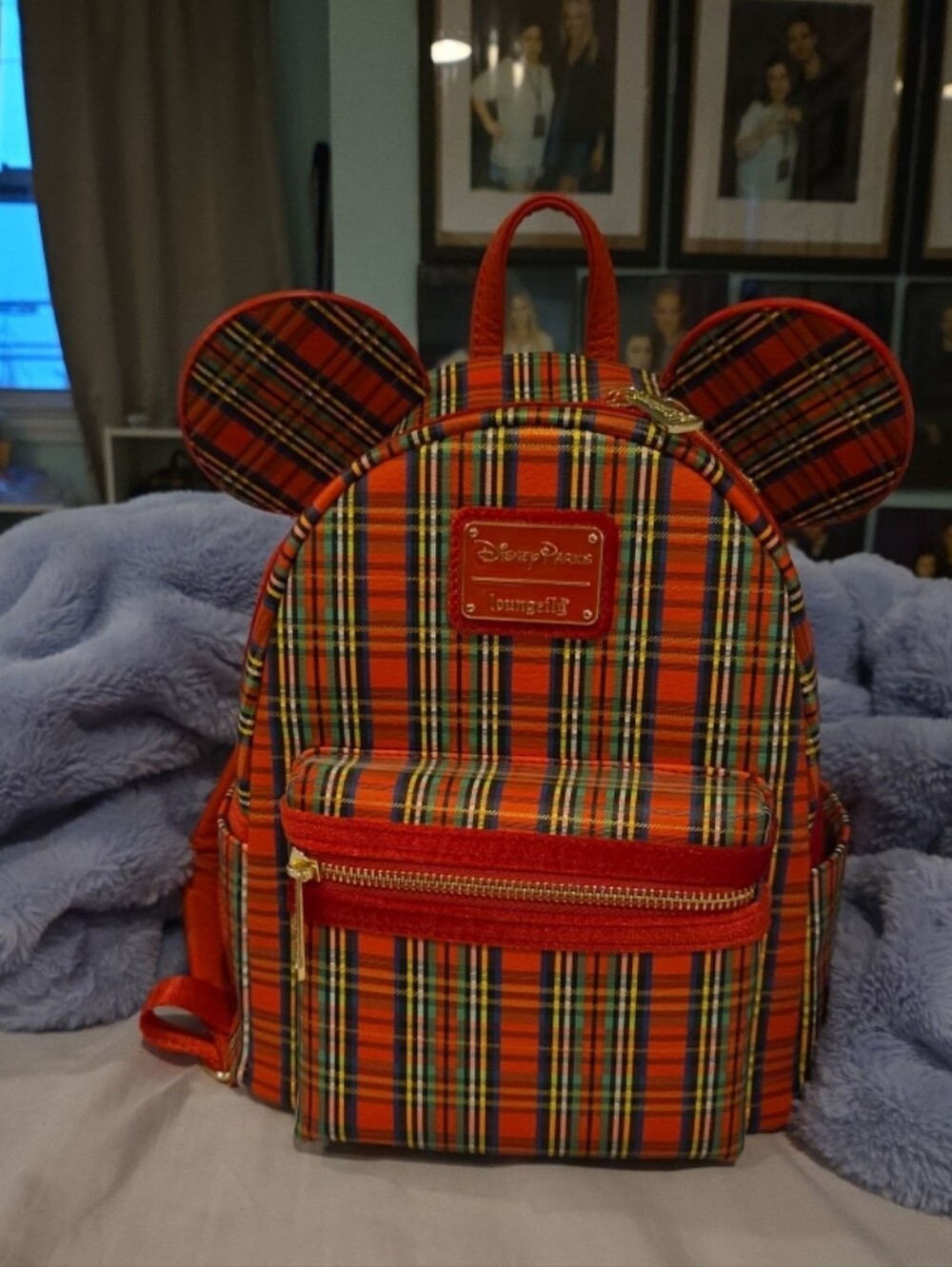 Red Plaid Mickey Mouse Loungefly - Picture 1 of 2
